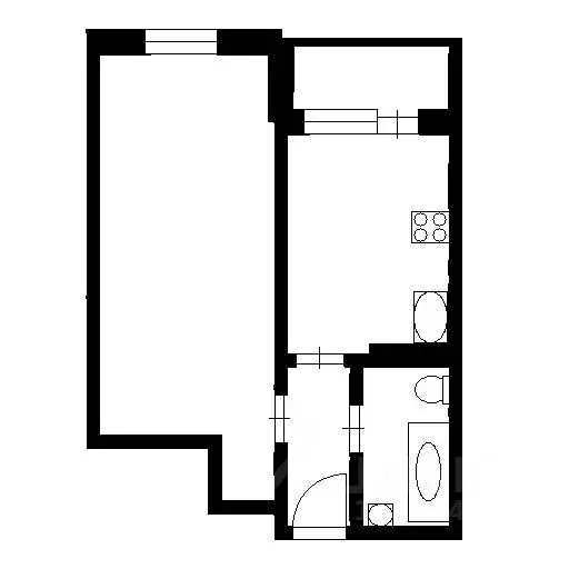 1-к кв. Санкт-Петербург ул. Вадима Шефнера, 12к1 (39.8 м) - Фото 2