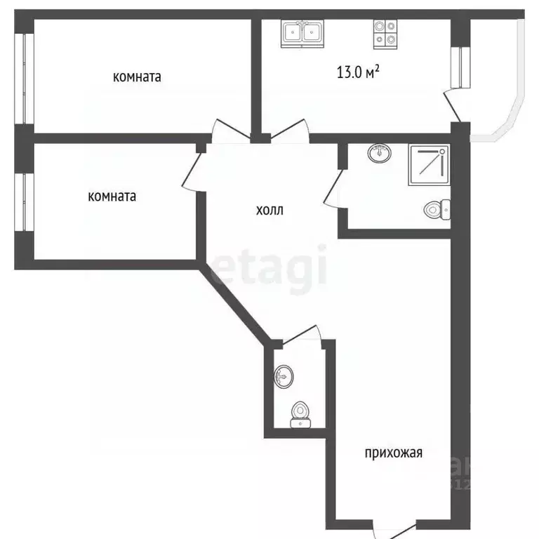 2-к кв. Ставропольский край, Пятигорск ул. Власова (82.5 м) - Фото 2