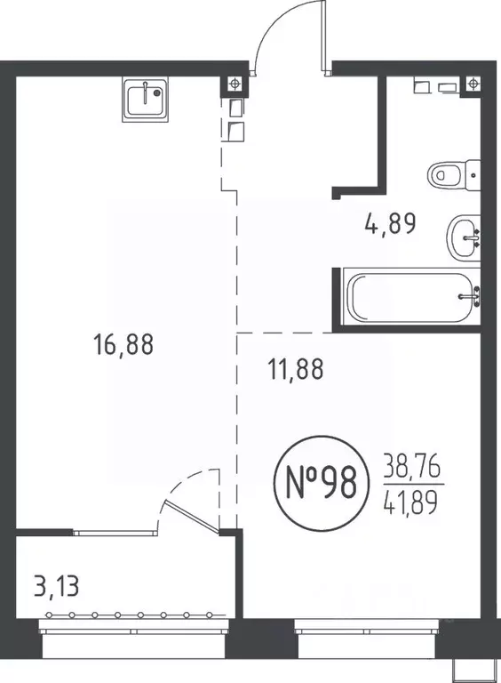 1-к кв. Иркутская область, Иркутск ул. Эдуара Дьяконова, 10 (41.52 м) - Фото 0