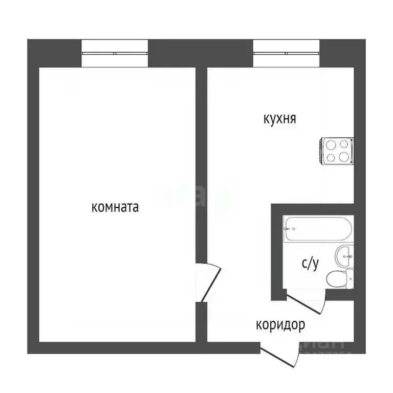 1-к кв. Курганская область, Курган ул. Свердлова, 1 (30.4 м) - Фото 1
