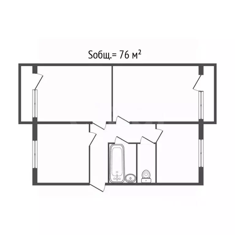 3-к кв. Брянская область, Брянск Московский просп., 104 (76.0 м) - Фото 2