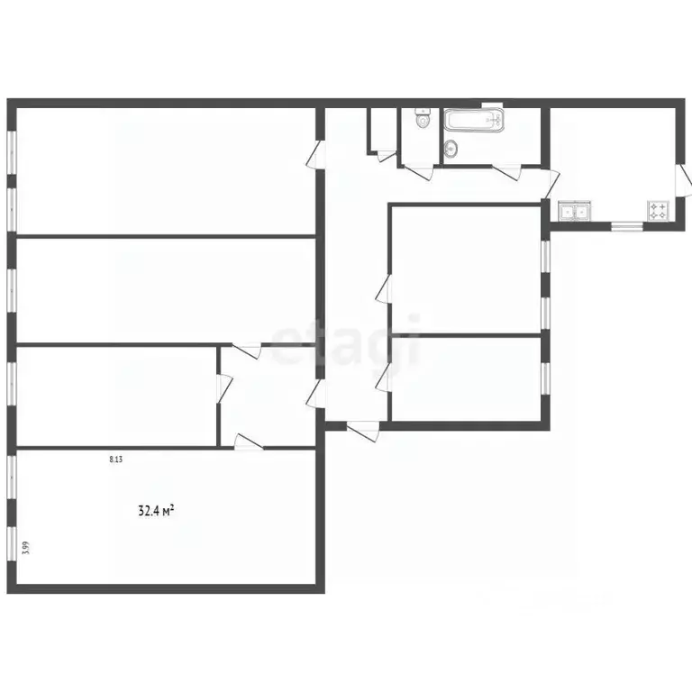 Комната Санкт-Петербург Мастерская ул., 3 (32.4 м) - Фото 2