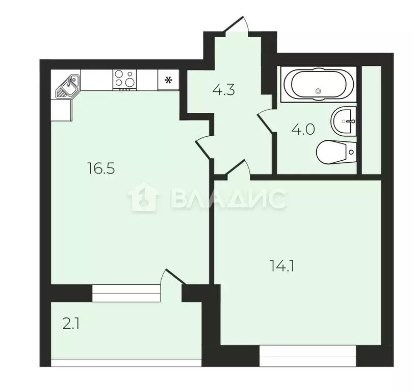 1-комнатная квартира: Москва, Кусковская улица, 12/1 (37.8 м) - Фото 1