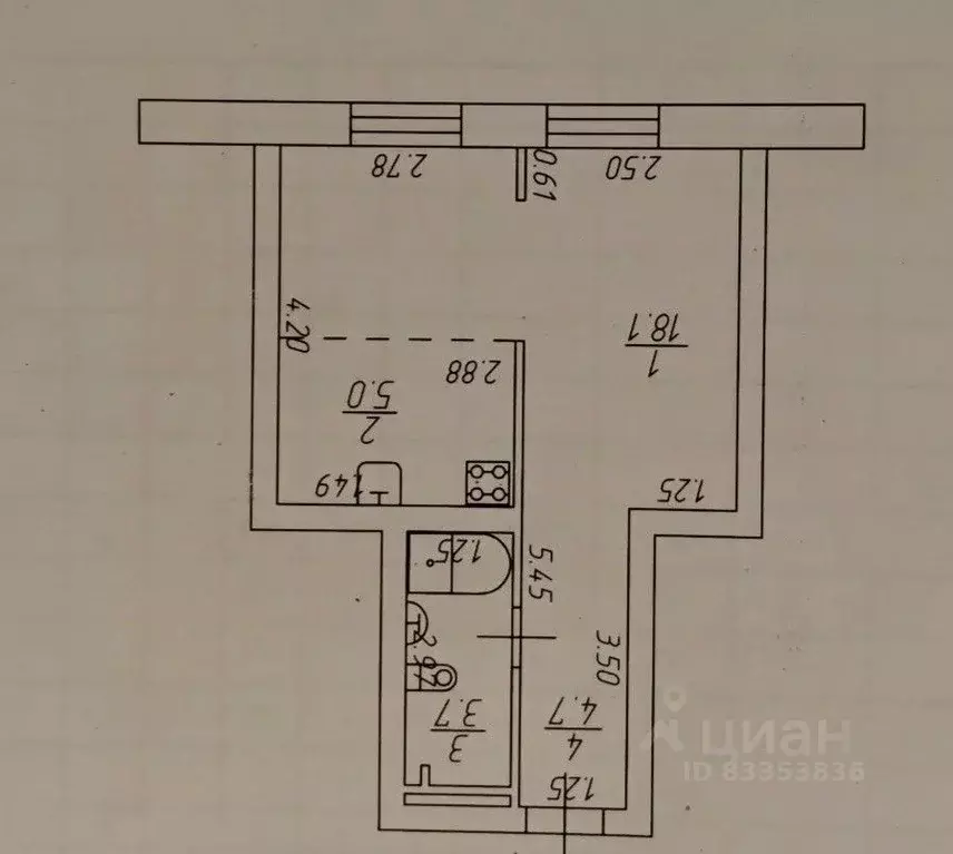 Студия Татарстан, Казань ул. Халезова, 27А (31.5 м) - Фото 2