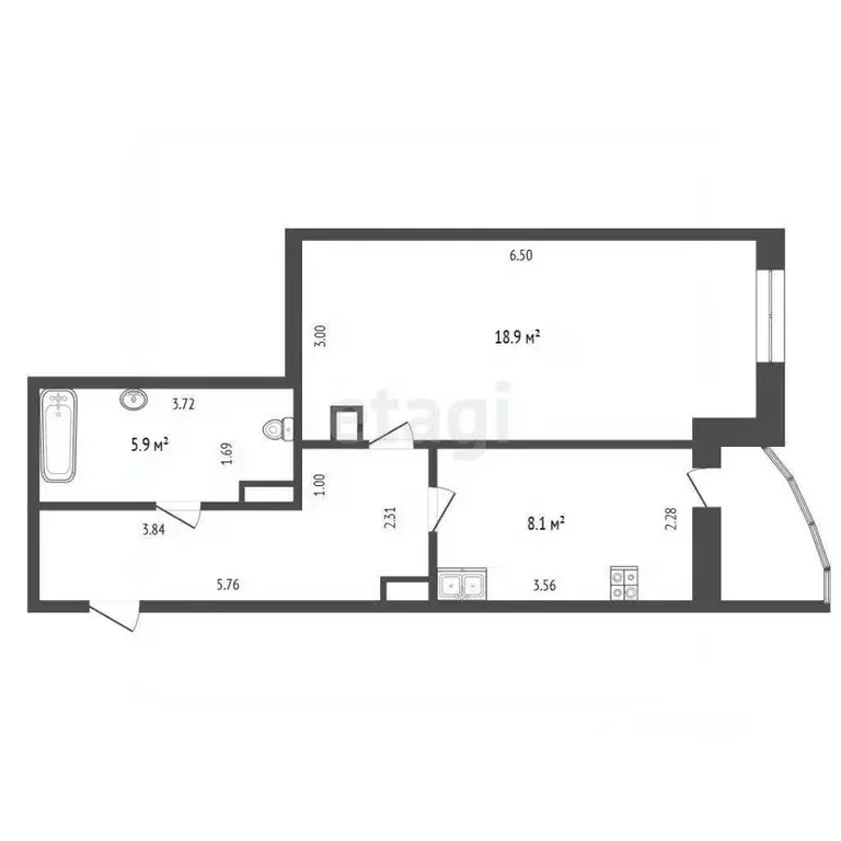 1-к кв. Тюменская область, Тюмень ул. Станислава Карнацевича, 1к1 ... - Фото 1