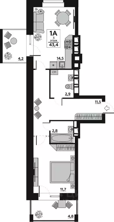 3-к кв. Волгоградская область, Волгоград пос. Ангарский, ул. ... - Фото 0