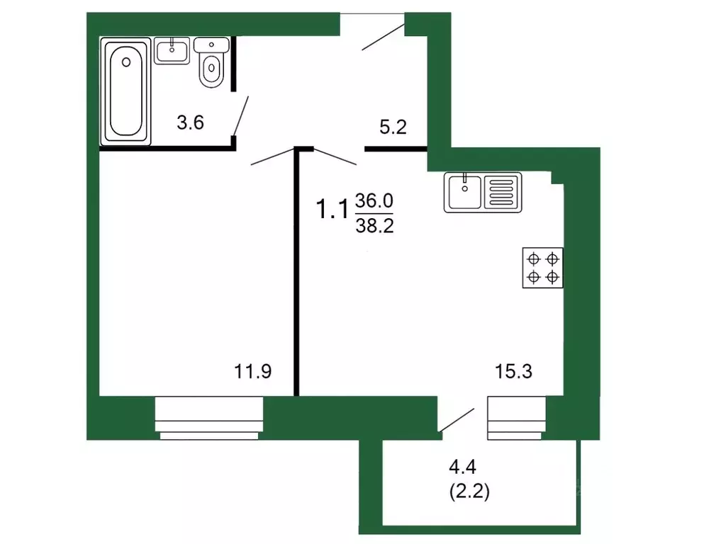 1-к кв. Вологодская область, Вологда Осановский проезд, 33 (38.3 м) - Фото 0