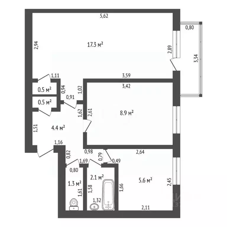 2-к кв. Амурская область, Сковородино ул. Победы, 15 (40.5 м) - Фото 2