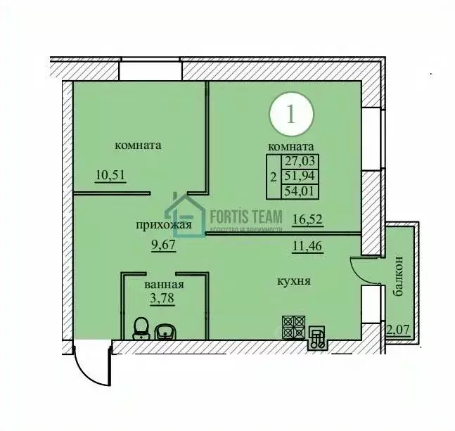 2-к кв. Ярославская область, Ярославский муниципальный округ, пос. ... - Фото 1