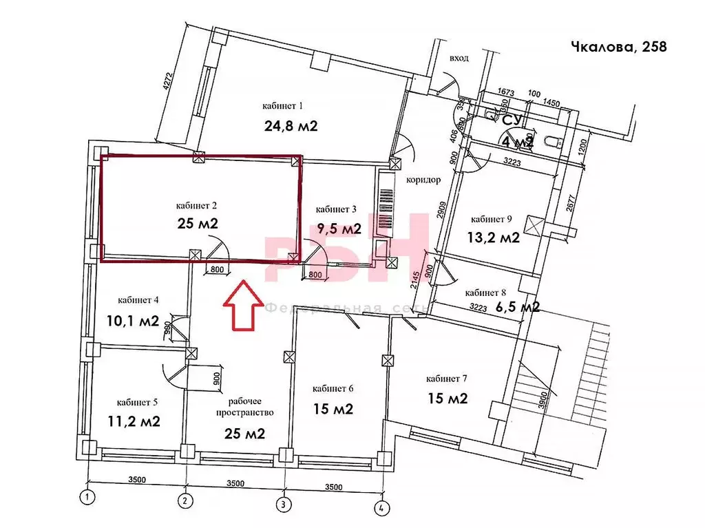 Офис в Свердловская область, Екатеринбург ул. Чкалова, 258 (25 м) - Фото 2