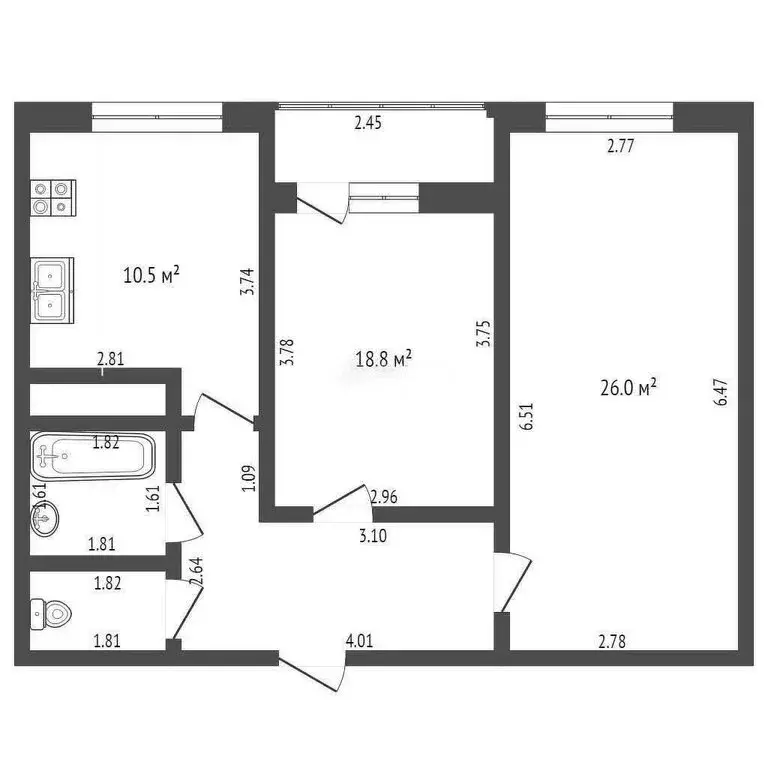 2-комнатная квартира: Краснодар, Новороссийская улица, 90/2к1 (50 м) - Фото 0