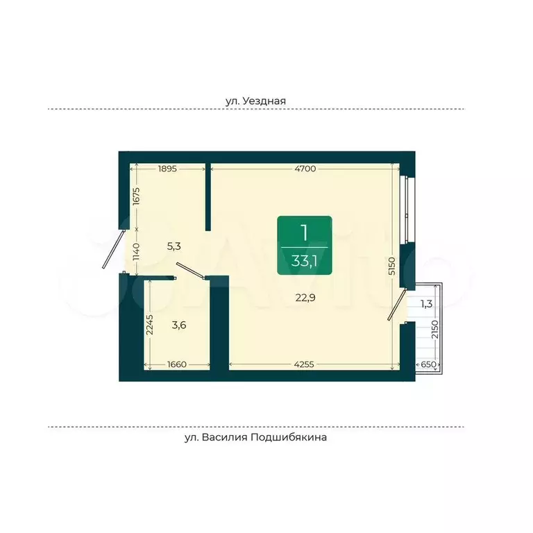 Квартира-студия, 33,1 м, 5/17 эт. - Фото 1