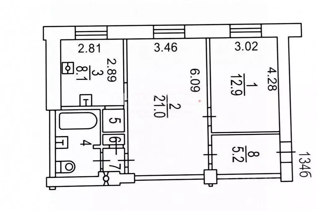 2-к кв. Москва ул. Маршала Новикова, 2к2 (55.1 м) - Фото 2