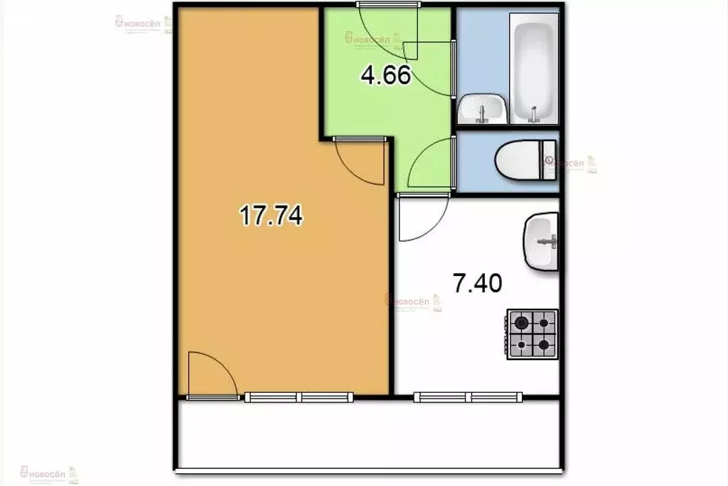 1-комнатная квартира: Екатеринбург, Родонитовая улица, 26 (33 м) - Фото 1