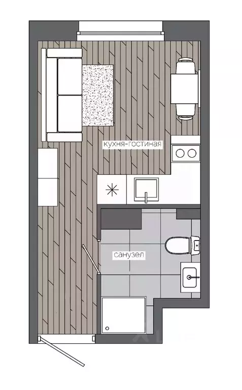 1-к кв. Ханты-Мансийский АО, Сургут 30А мкр,  (18.15 м) - Фото 0