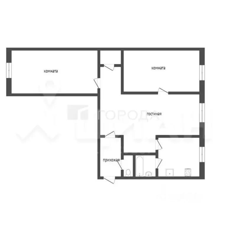 3-к кв. Кемеровская область, Новокузнецк ул. Обнорского, 11 (56.9 м) - Фото 2
