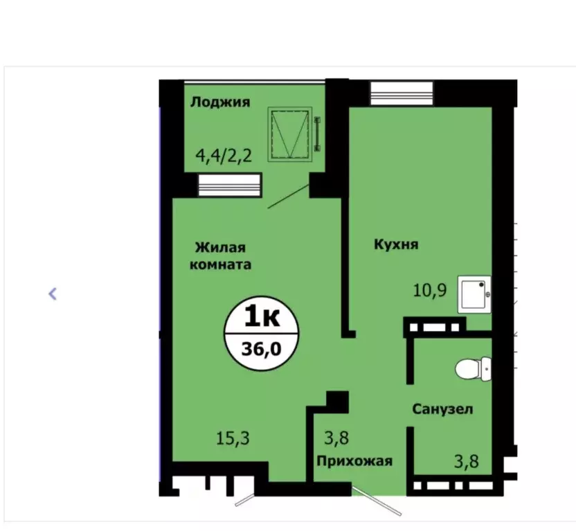Продаётся 1-к квартира, 36 м - Фото 0