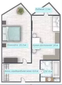 1-к. квартира, 40 м, 4/25 эт. - Фото 0
