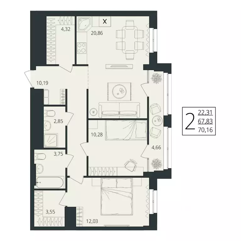 2-к кв. Волгоградская область, Волгоград ул. Степана Разина, 27/1 ... - Фото 1