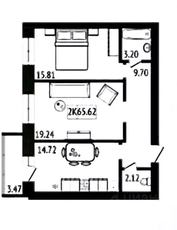 2-к кв. Красноярский край, Красноярск Академгородок мкр, 7 (64.6 м) - Фото 0