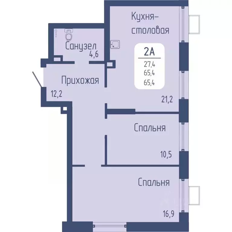 2-к кв. Красноярский край, Красноярск Свободный просп. (65.4 м) - Фото 1