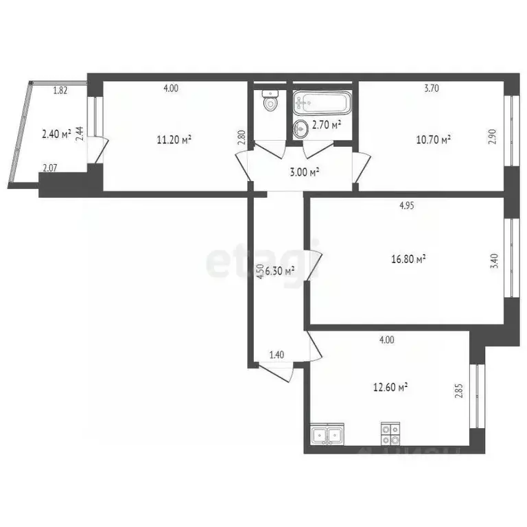 3-к кв. Краснодарский край, Геленджик городской округ, с. Дивноморское ... - Фото 2