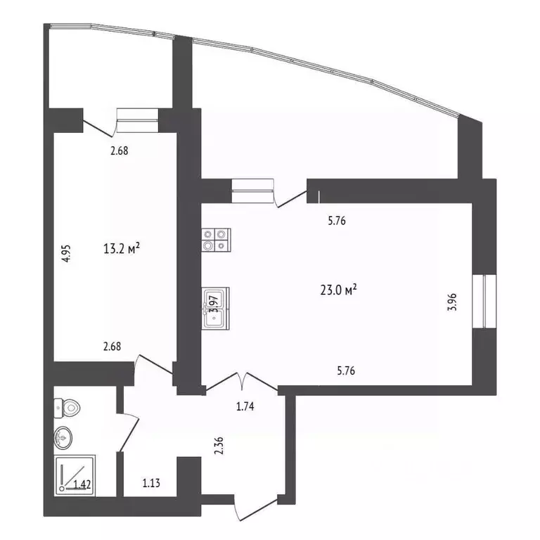 1-к кв. Челябинская область, Челябинск ул. Тухачевского, 14 (47.0 м) - Фото 1