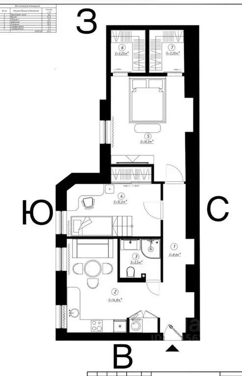 2-к кв. Санкт-Петербург Мытнинская ул., 11 (61.0 м) - Фото 1