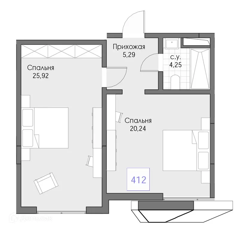 Продаётся 2-к квартира, 55.7 м - Фото 0