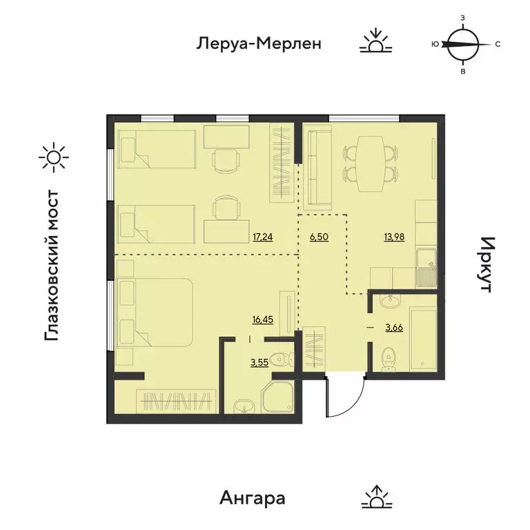 3-комнатная квартира: Иркутск, квартал Затон, улица Набережная Иркута, ... - Фото 1