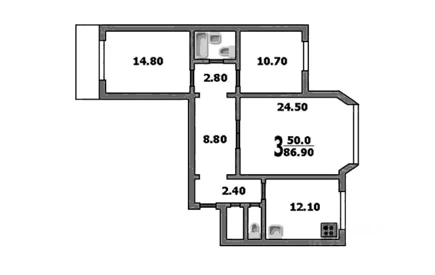 3-к кв. Москва Поречная ул., 31К1 (87.2 м) - Фото 1