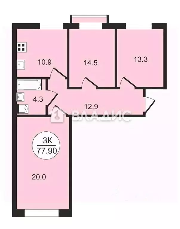 3-к кв. Московская область, Долгопрудный Первомайская ул., 21 (77.9 м) - Фото 1