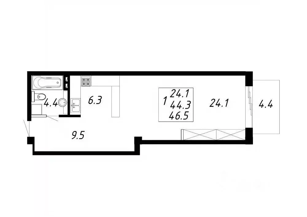 1-к кв. Ставропольский край, Ессентуки Озеро жилой комплекс (46.5 м) - Фото 1