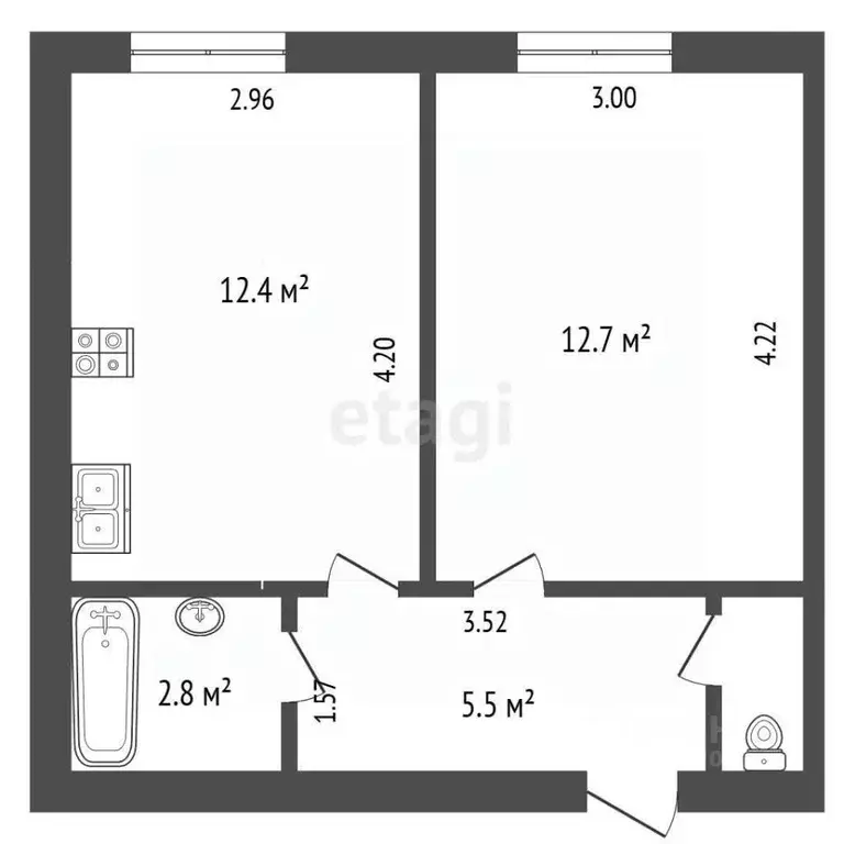 1-к кв. Ямало-Ненецкий АО, Ноябрьск ул. Космонавтов, 10 (34.6 м) - Фото 2