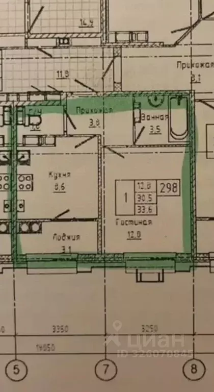 1-к кв. Ставропольский край, Ставрополь просп. Российский, 18к1 (33.6 ... - Фото 2