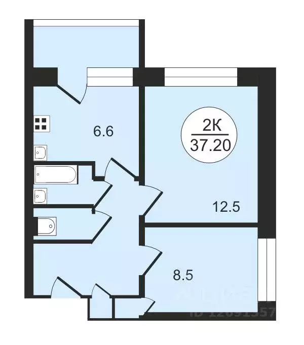 2-к кв. Владимирская область, Владимир ул. Горького, 104 (37.2 м) - Фото 1
