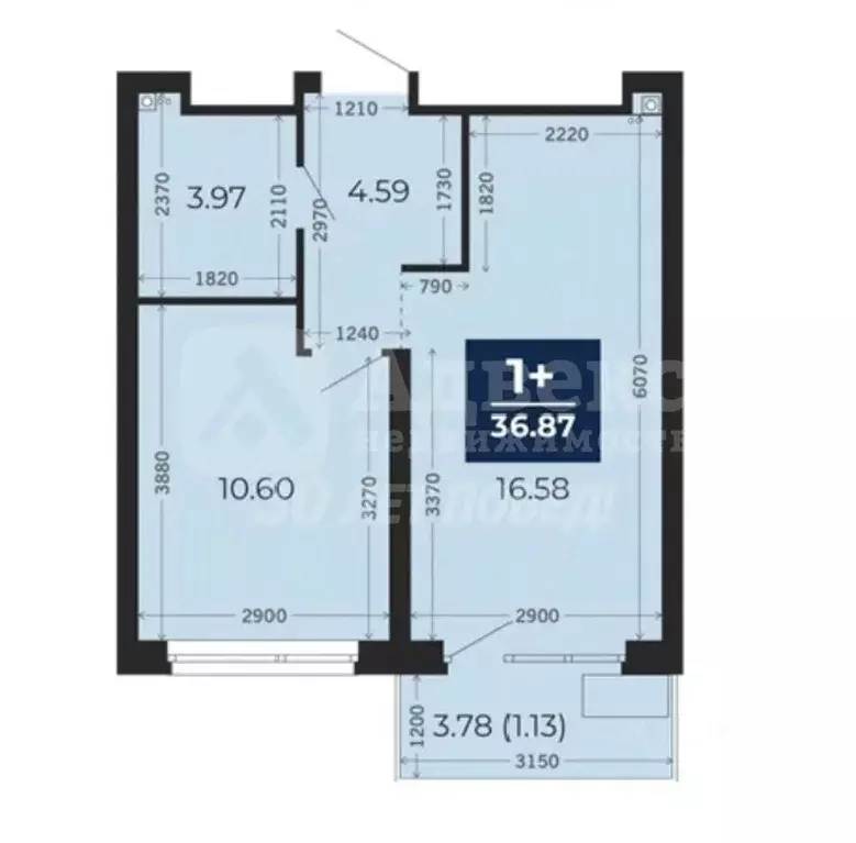 1-к кв. Тюменская область, Тюмень ул. Арктическая, 16 (36.87 м) - Фото 2