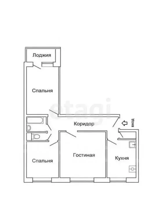 3-комнатная квартира: Тула, Рязанская улица, 32к3 (64 м) - Фото 0
