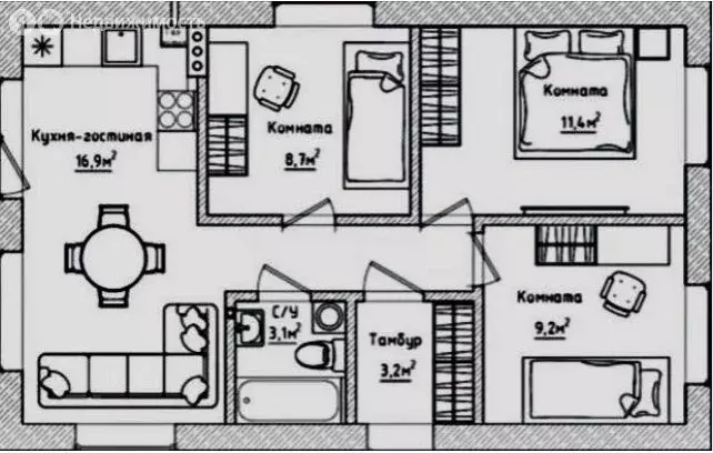 Дом в Иглинский район, Акбердинский сельсовет, СНТ Гея (60 м) - Фото 2