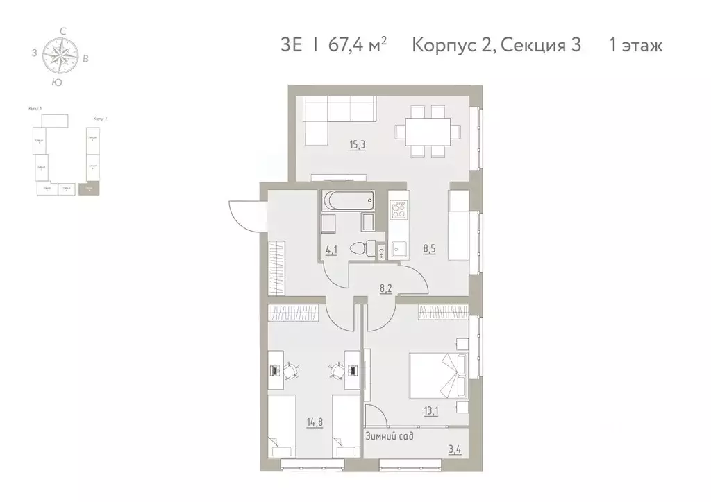 3-к кв. Пермский край, Пермский муниципальный округ, с. Фролы Новая ... - Фото 1