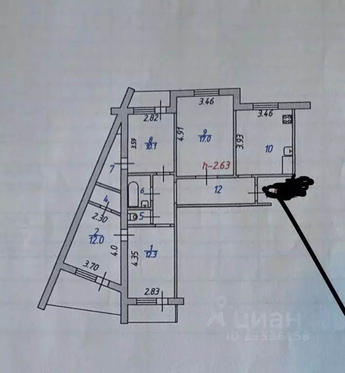 4-к кв. Ивановская область, Иваново ДСК мкр, 5 (83.9 м) - Фото 1