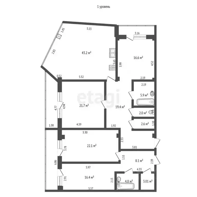 4-к кв. Крым, Ялта муниципальный округ, Виноградное пгт ул. Яузы, 21А ... - Фото 2