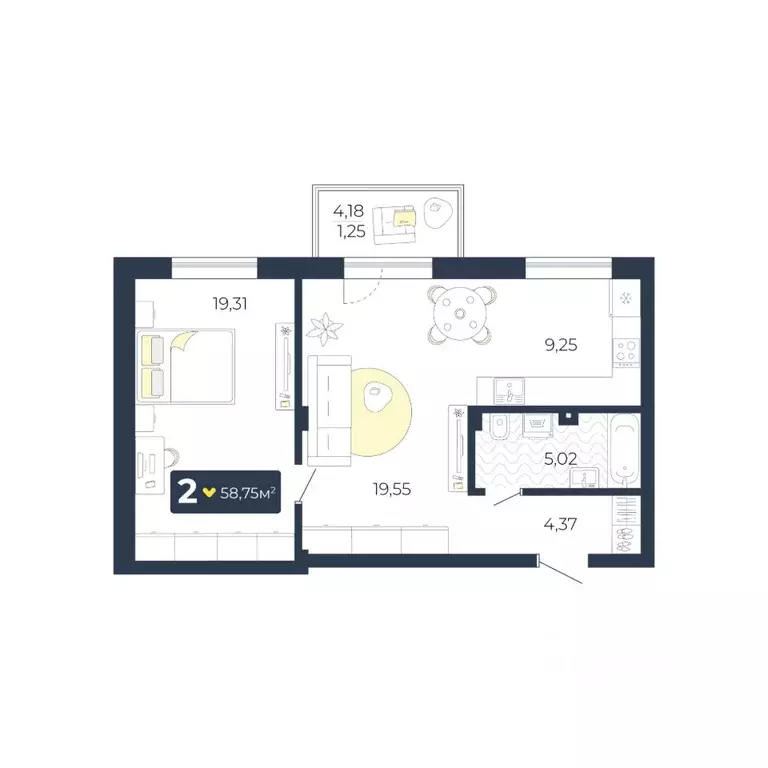 2-к кв. Красноярский край, Красноярск городской округ, пос. Солонцы, ... - Фото 1