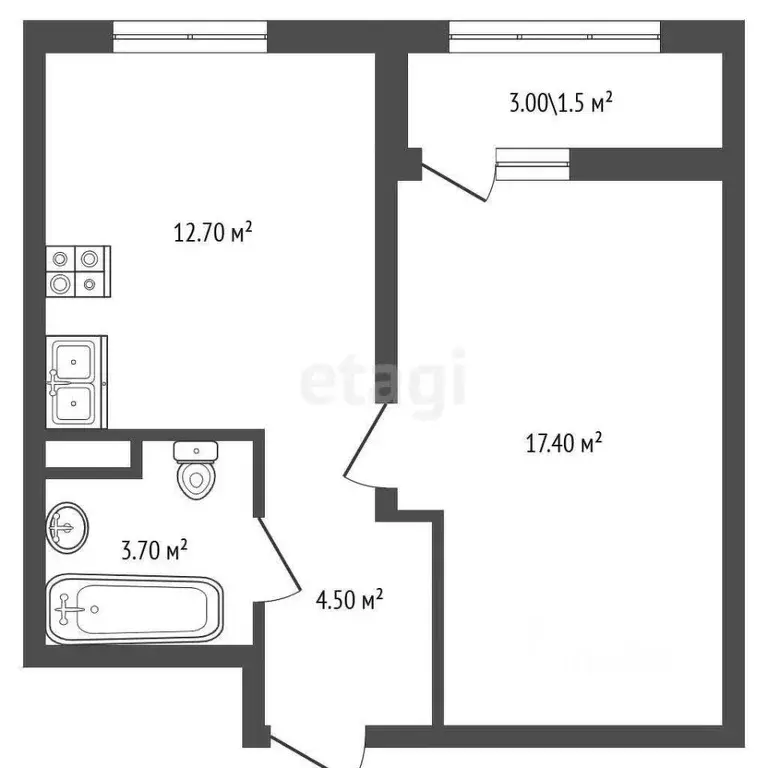 1-к кв. Санкт-Петербург ш. Революции, 3к2 (38.2 м) - Фото 0