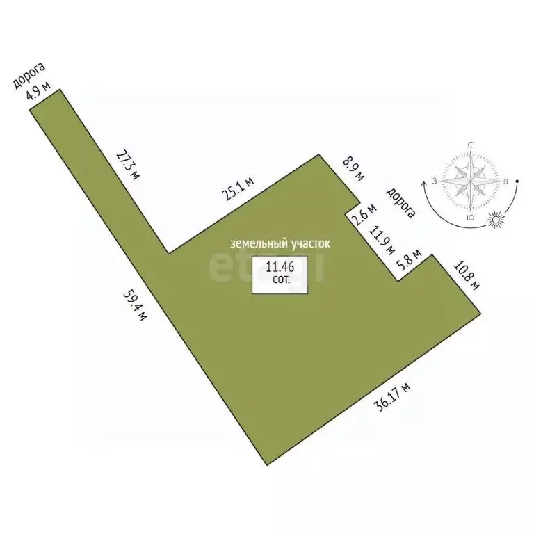 Участок в Смоленская область, Смоленск ш. Рославльское, 7 (1150.0 ... - Фото 1