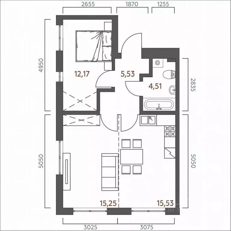 2-к кв. Иркутская область, Иркутск ул. 6-я Советская, 2 (53.0 м) - Фото 1