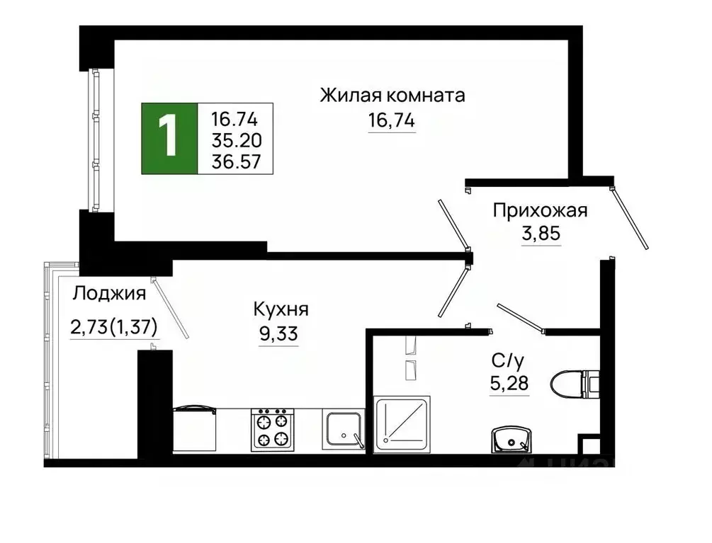 1-к кв. Ростовская область, Ростов-на-Дону Нефтекачка кв-л, Октябрь ... - Фото 0
