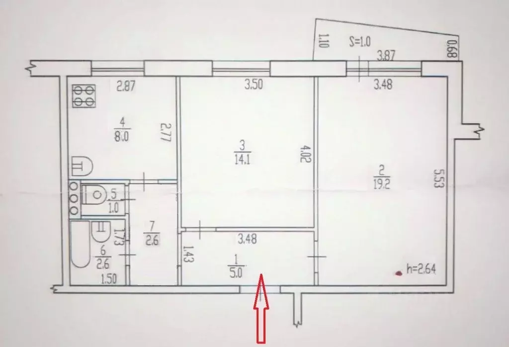 2-к кв. Брянская область, Брянск ул. Брянского Фронта, 10/1 (52.5 м) - Фото 1