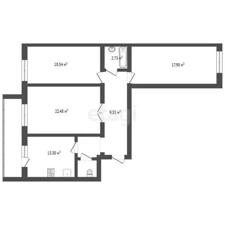 3-комнатная квартира: Тамбов, улица Сенько, 24Б (90.7 м) - Фото 1