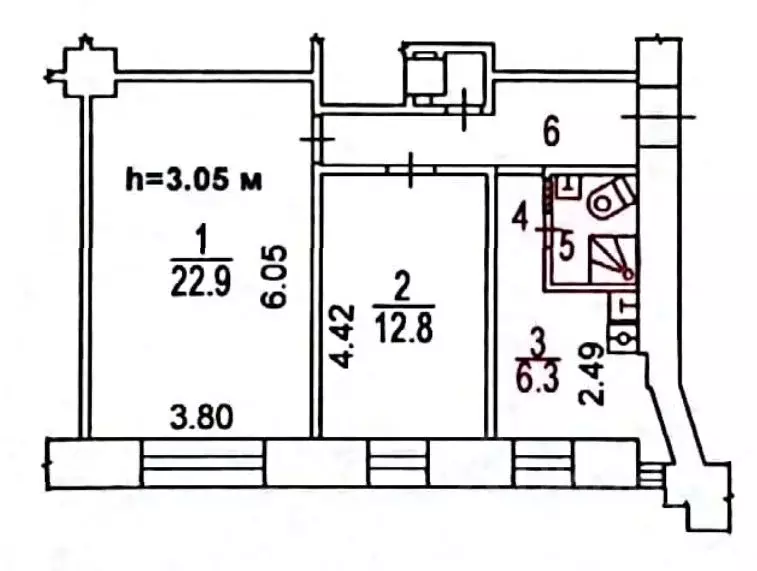 2-к кв. Москва ул. Климашкина, 26 (53.7 м) - Фото 0